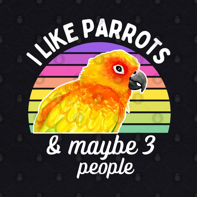 I Like Sun Conure Parrots and Maybe 3 People by IvyLilyArt